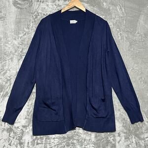 Cielo Open Front Cardigan Sweater Womens Size 3X Blue Minimalist Casual Preppy